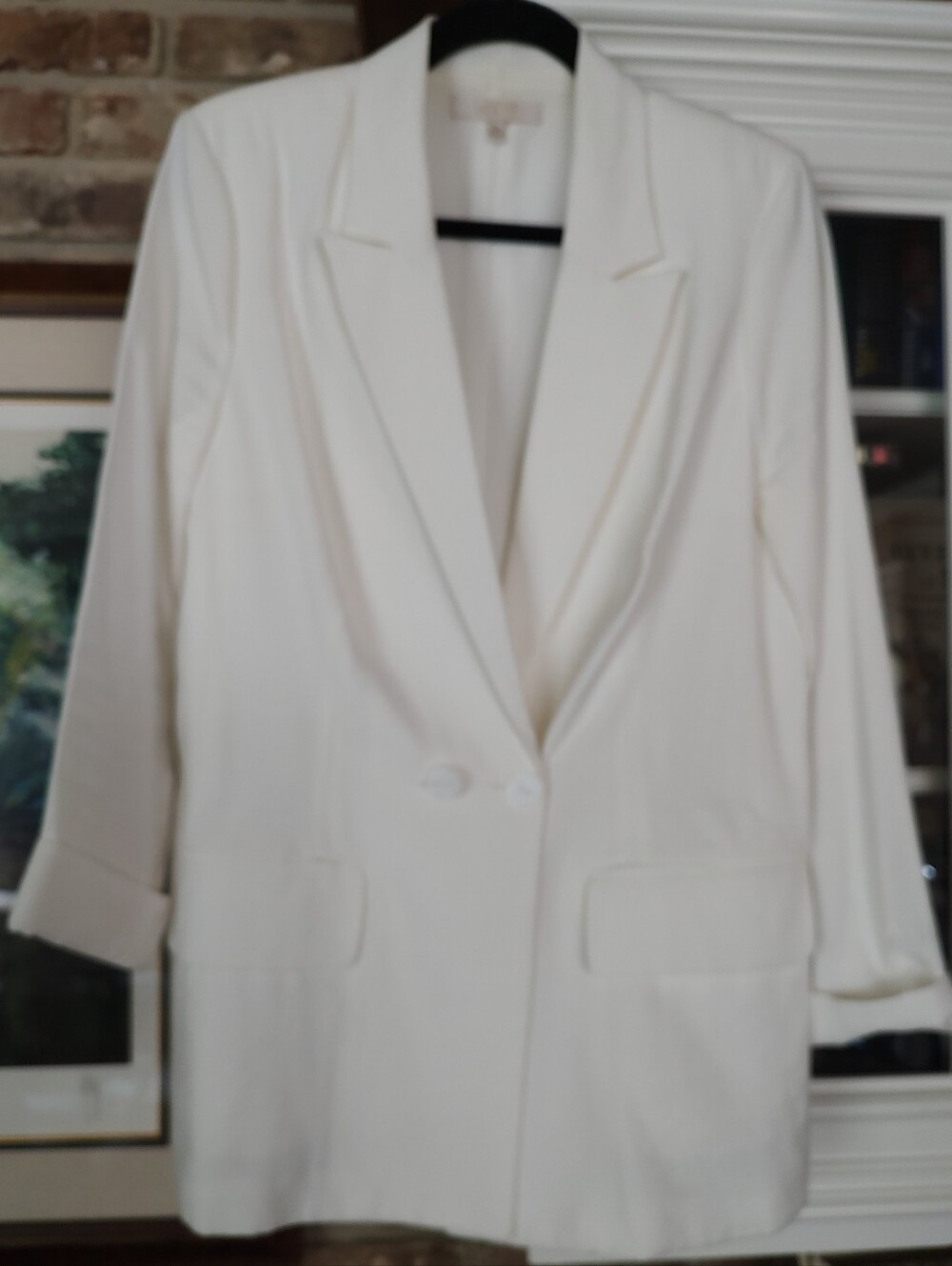 Wayf Women's Cream/White Double Breasted Blazer Size M